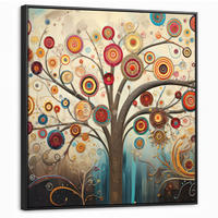 LEINWAND Bilder mit Rahmen - Baum - Baum des Lebens - Farbe - 90x90 - Braun, Textil (90/90cm) - MuchoWow