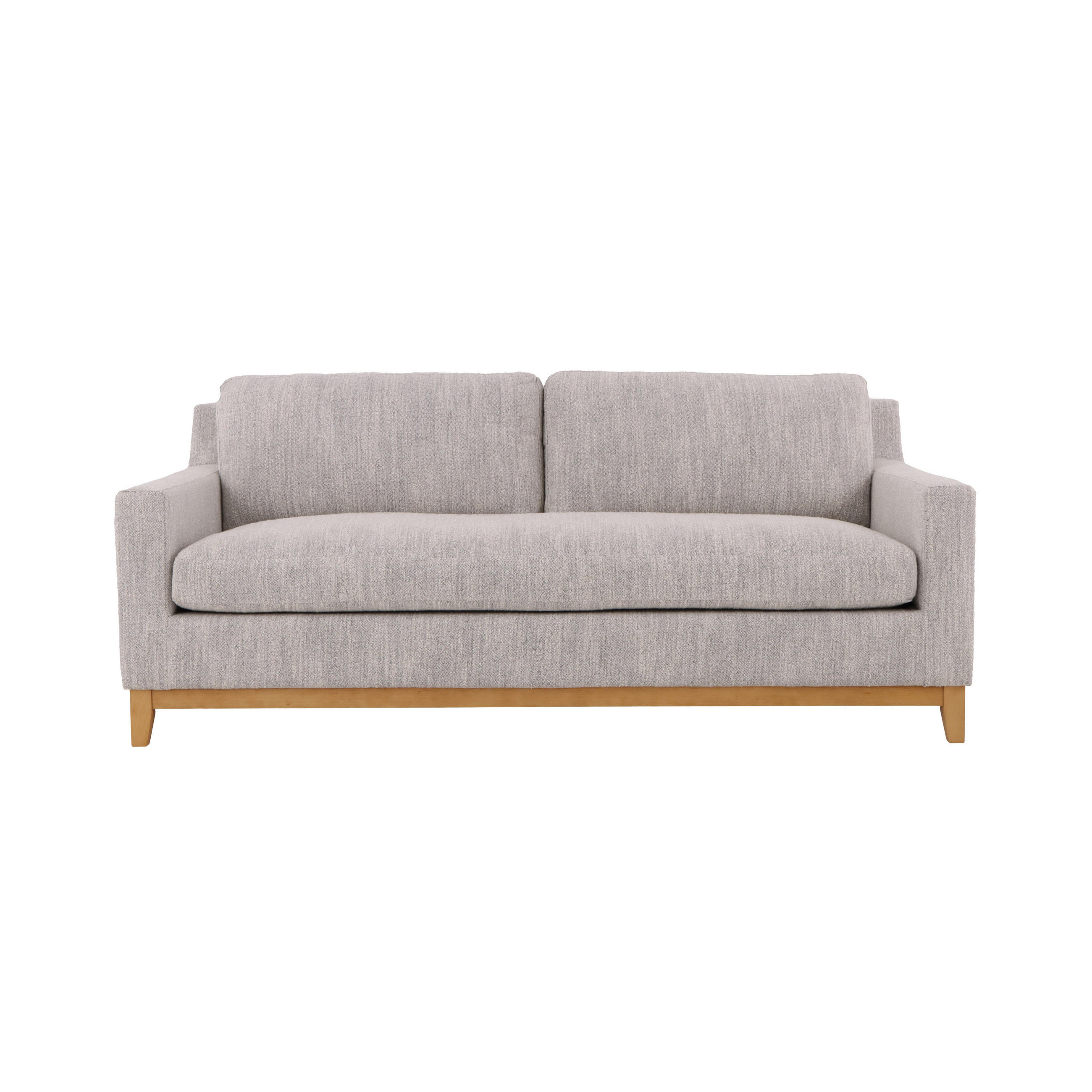 SCHLAFSOFA Tommy, Natur Massiveiche + hellgrauer Stoff - Grau, Holz (98.5/88.5/200cm) - WOODEK