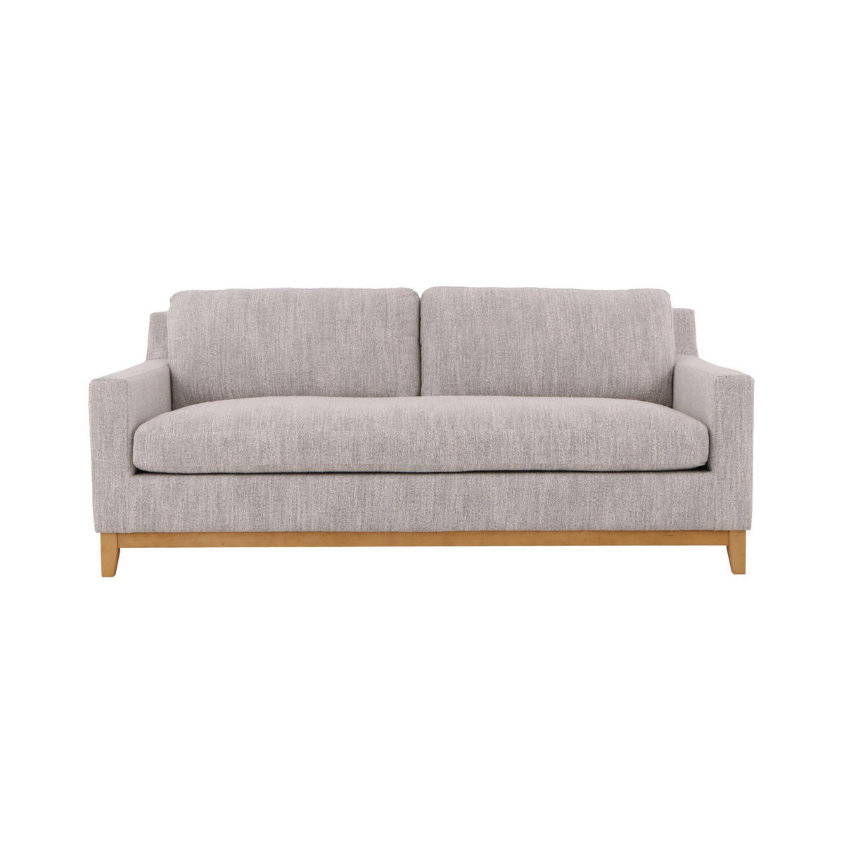 SCHLAFSOFA Tommy, Natur Massiveiche + hellgrauer Stoff - Grau, Holz (98.5/88.5/200cm) - WOODEK