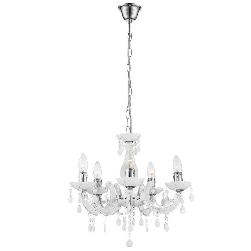 KRONLEUCHTER Metall Weiß - Weiß, Metall (44/44/128cm) - Globo Lighting
