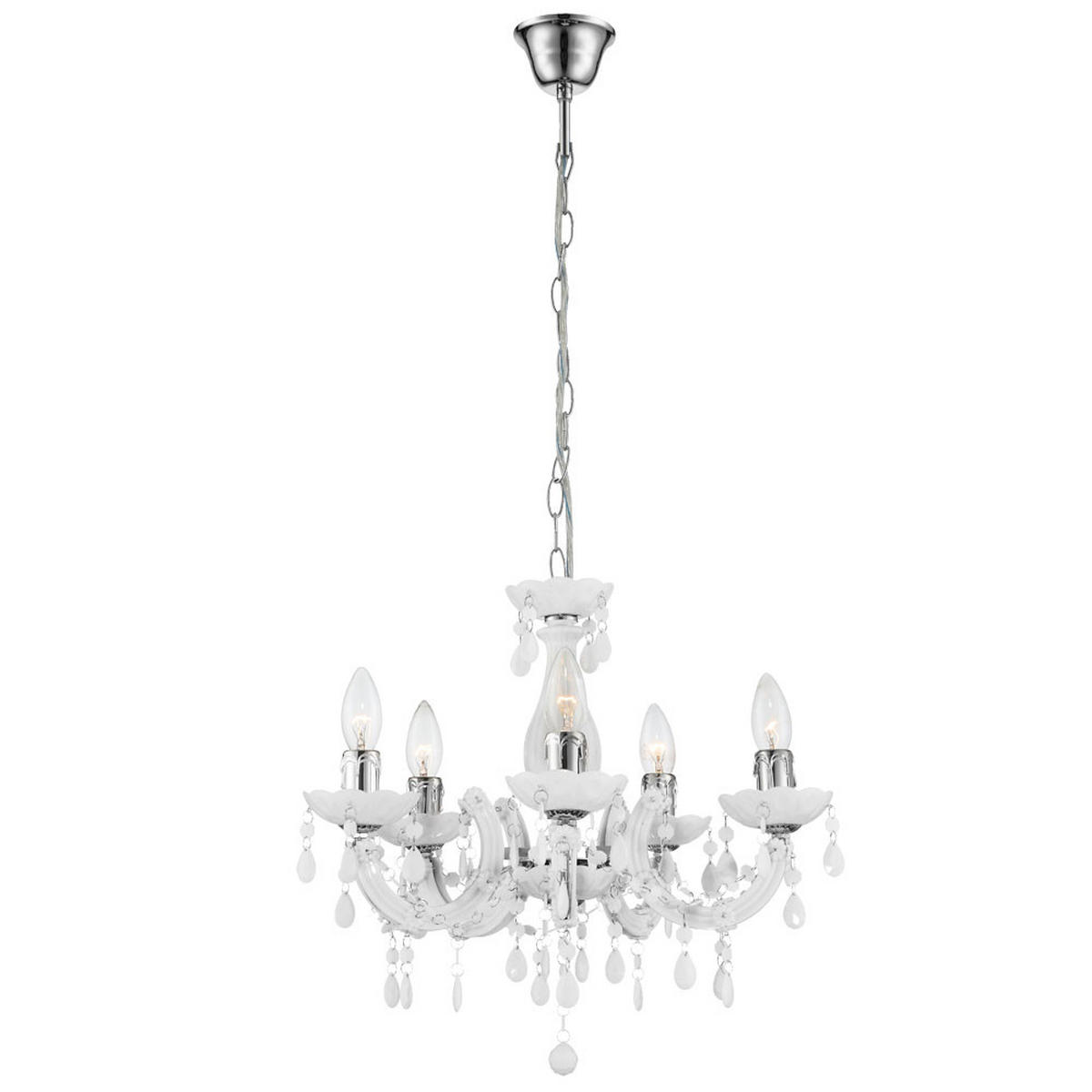 KRONLEUCHTER Metall Weiß - Weiß, Metall (44/44/128cm) - Globo Lighting