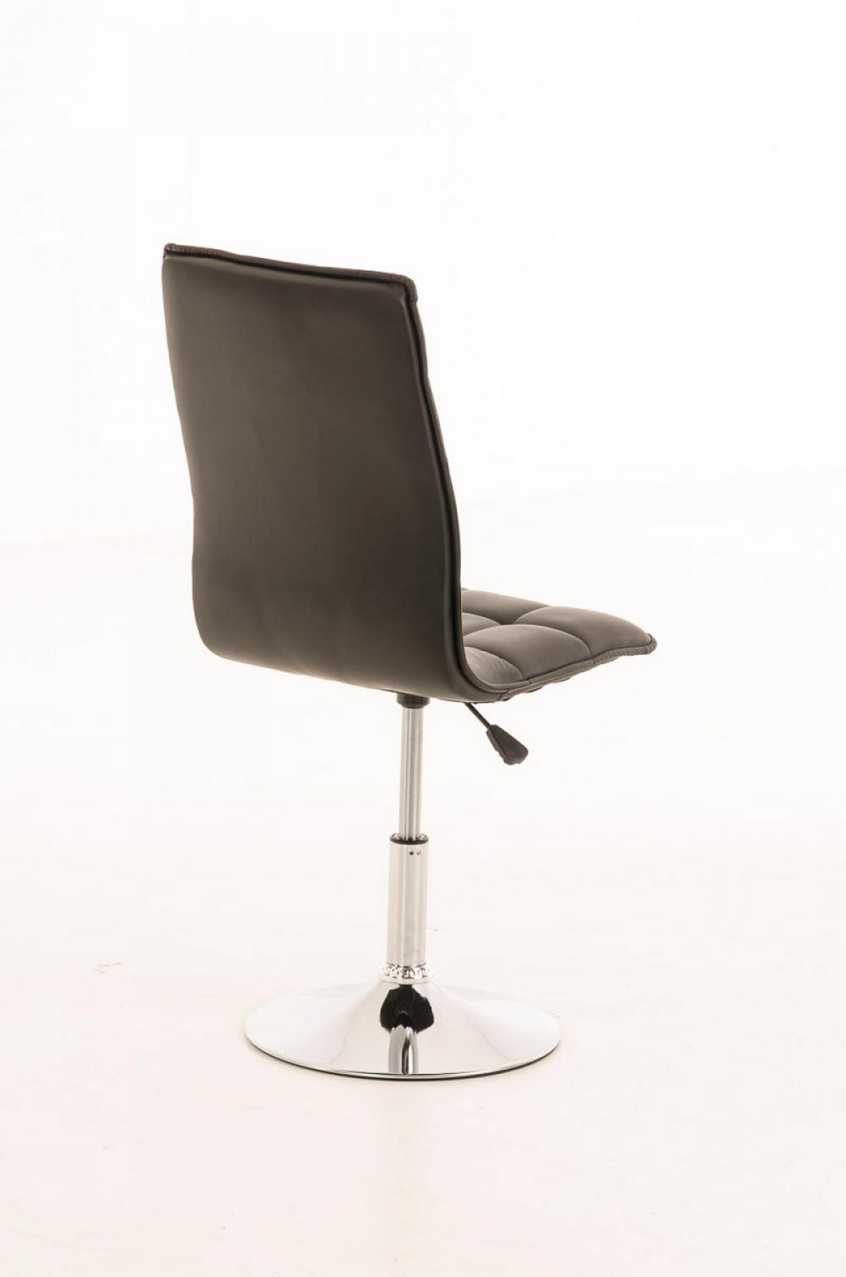 DREHSTUHL Lederlook schwarz - Chromfarben/Schwarz, Textil/Metall (43/90/56cm) - CLP