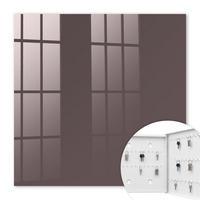 SCHLÜSSELBOX Weiß 30x30 cm – Türöffnung nach rechts - Verblasstes Braun - Braun, Metall (30/30/5cm) - TULUP