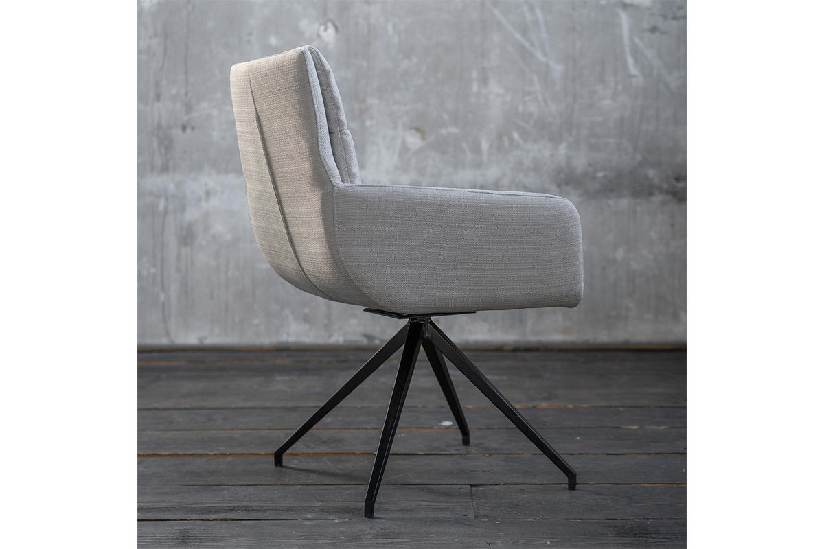 DREHSTUHL VINCE Hellgrau Webstoff - Hellgrau, Textil (58/90/52cm) - KAWOLA