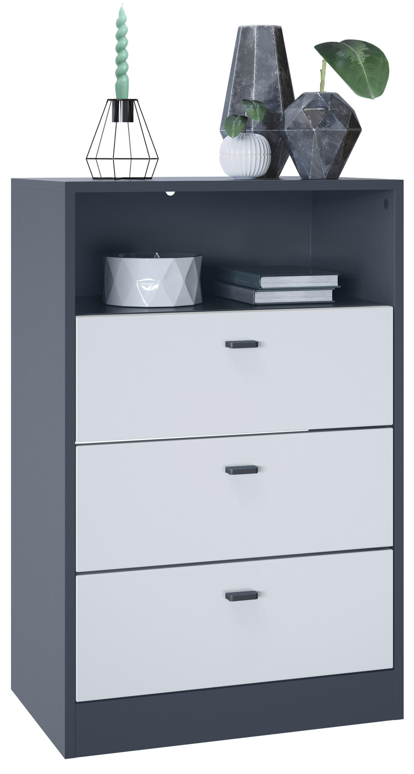 KOMMODE Pino Fronten in Weiß matt - Weiß, Holzwerkstoff (56/86.5/36cm) - Vladon