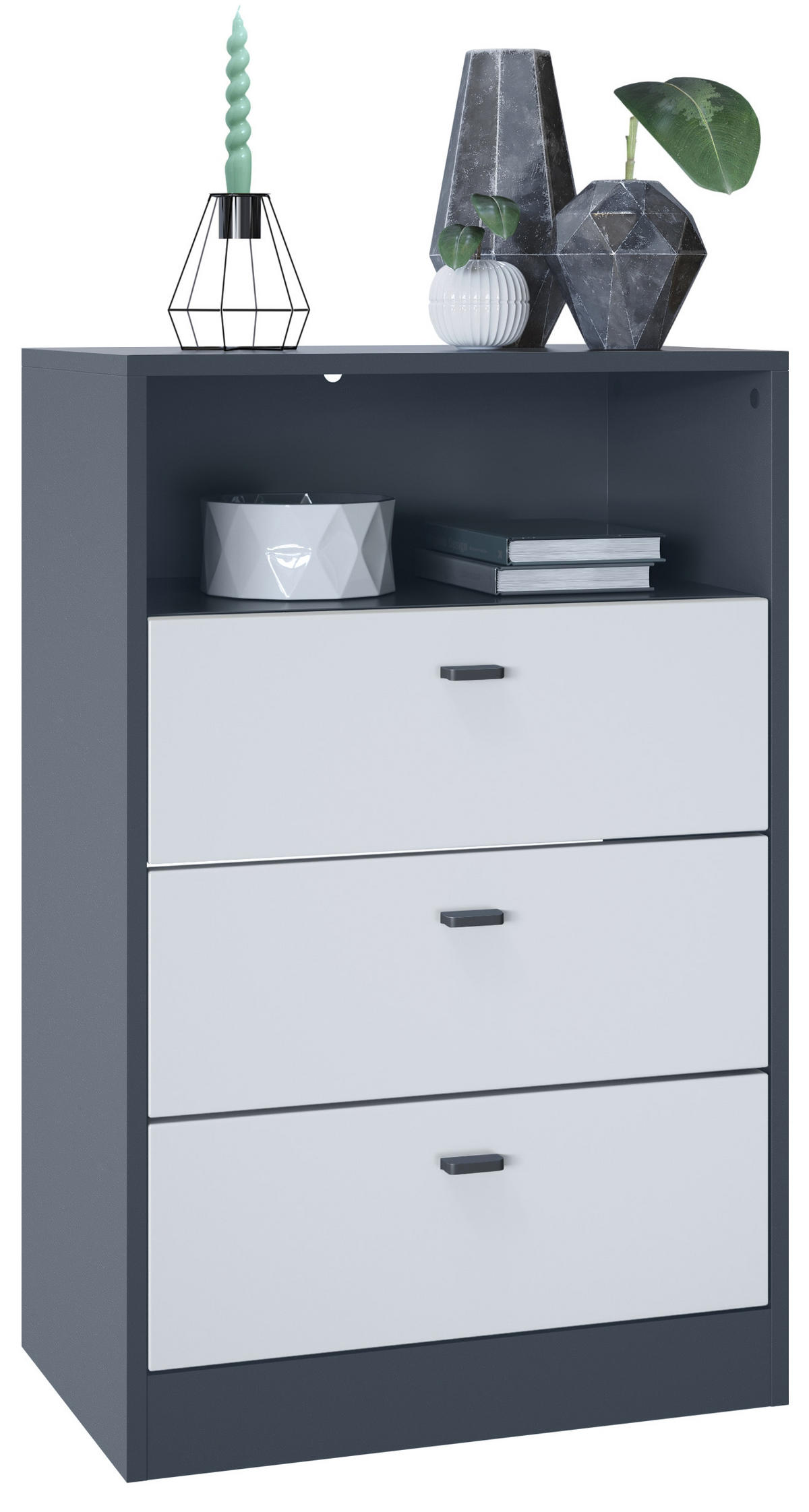 KOMMODE Pino Fronten in Weiß matt - Weiß, Holzwerkstoff (56/86.5/36cm) - Vladon