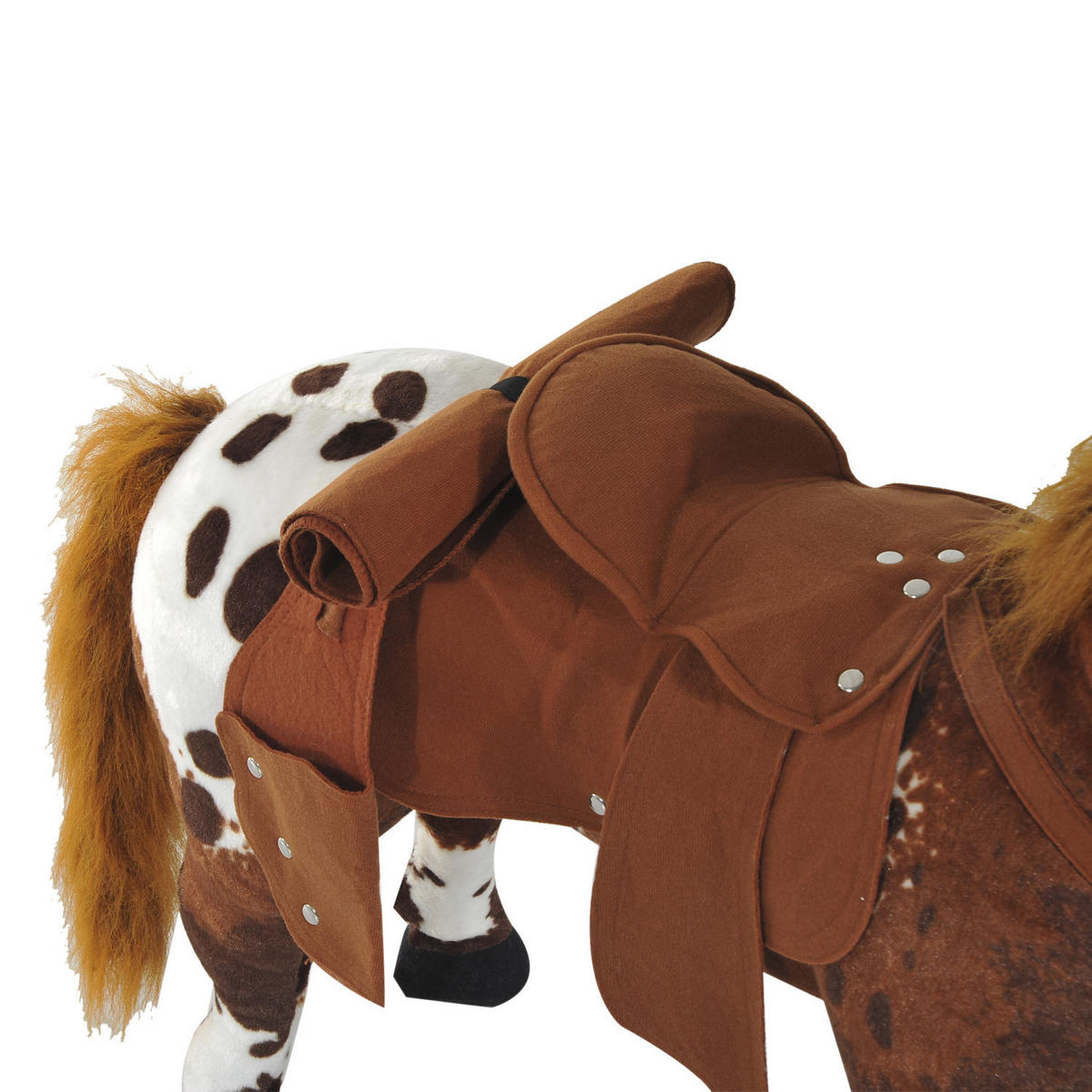 KINDER SCHAUKELTIER, Braun+Weiß, Plüsch+ Metall - Braun, Metall (28/60/85cm) - HOMCOM