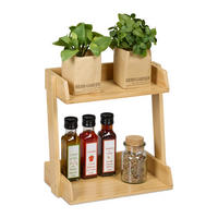 GEWÜRZREGAL - Hellbraun, Holz (27.5/27/16cm) - Relaxdays