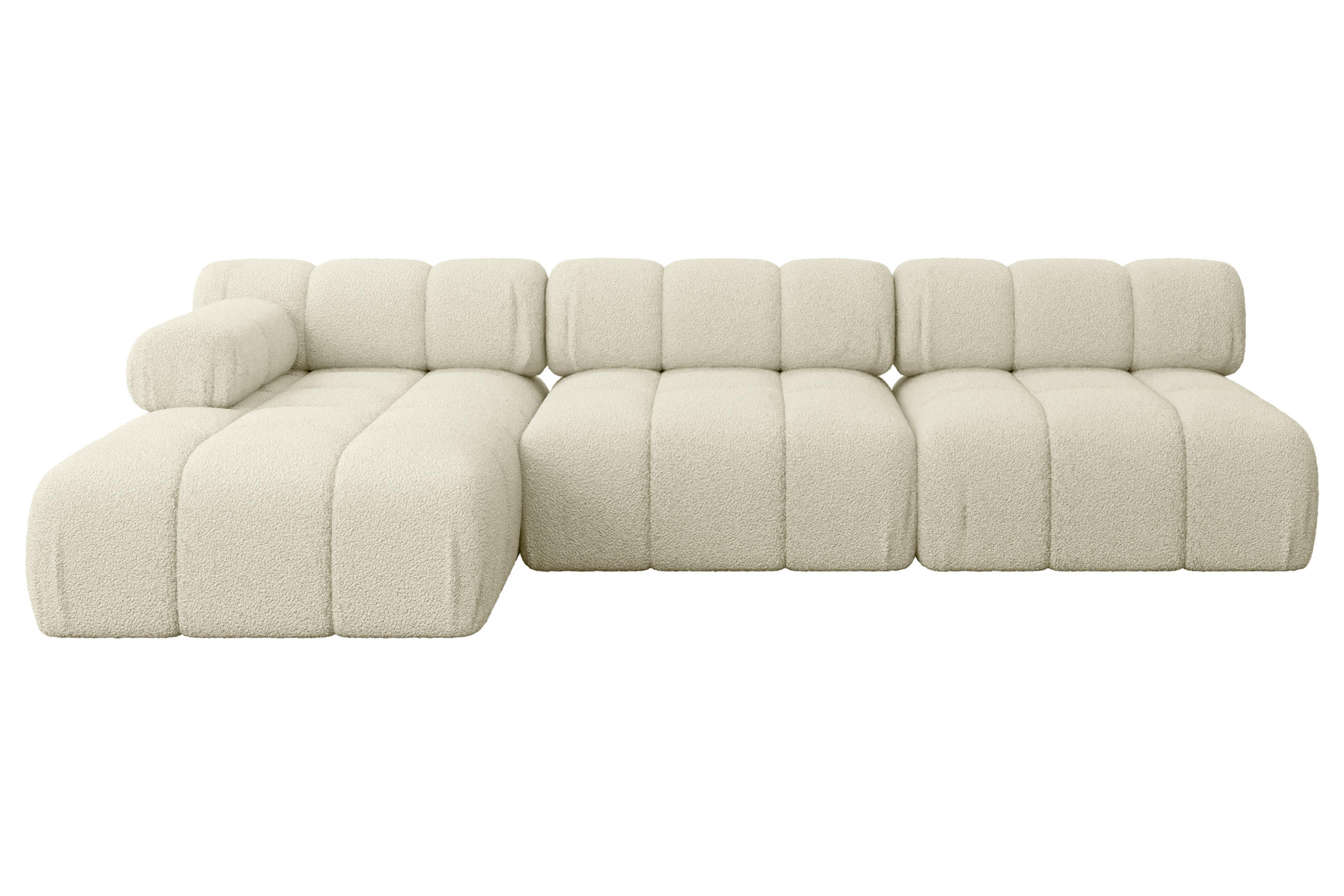 ECKSOFA modulares Sofa Razon-L2 - 285x160x70 cm Beige Bouclé - Beige, Holzwerkstoff/Textil (285/160cm) - ALTDECOR