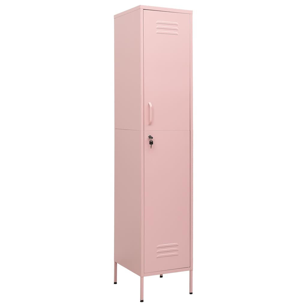 SCHLIESSFACHSCHRANK Rosa 35/46/180 Cm Stahl - Rosa, Metall (46/180/35cm) - vidaXL