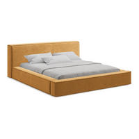 POLSTERBETT mit Bettkasten und Lattenrost 180x240 Gelb - Currygelb/Gelb, Kunststoff/Textil (140/200cm) - Makamii