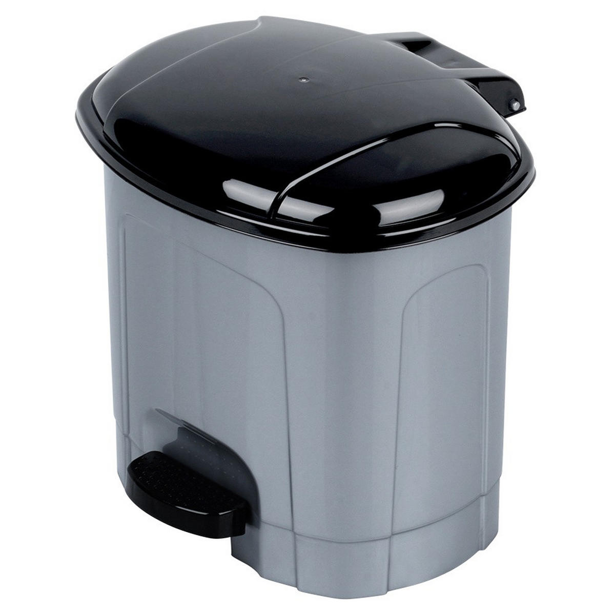 ABFALLEIMER, mit Pedal, Kunststoff, grau, 3 l - Grau, Kunststoff (16/24/16cm) - Orion 