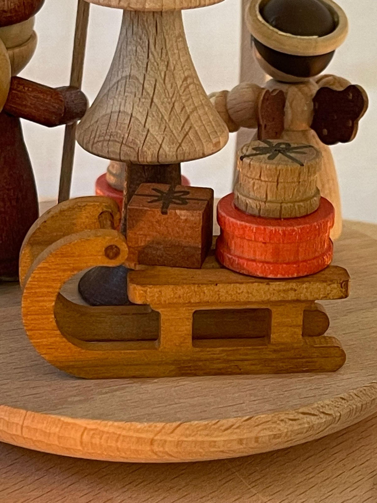 PYRAMIDE Bescherung für 3 Teelichter 23/23/27 cm - Multicolor, Holz (23/27/23cm)