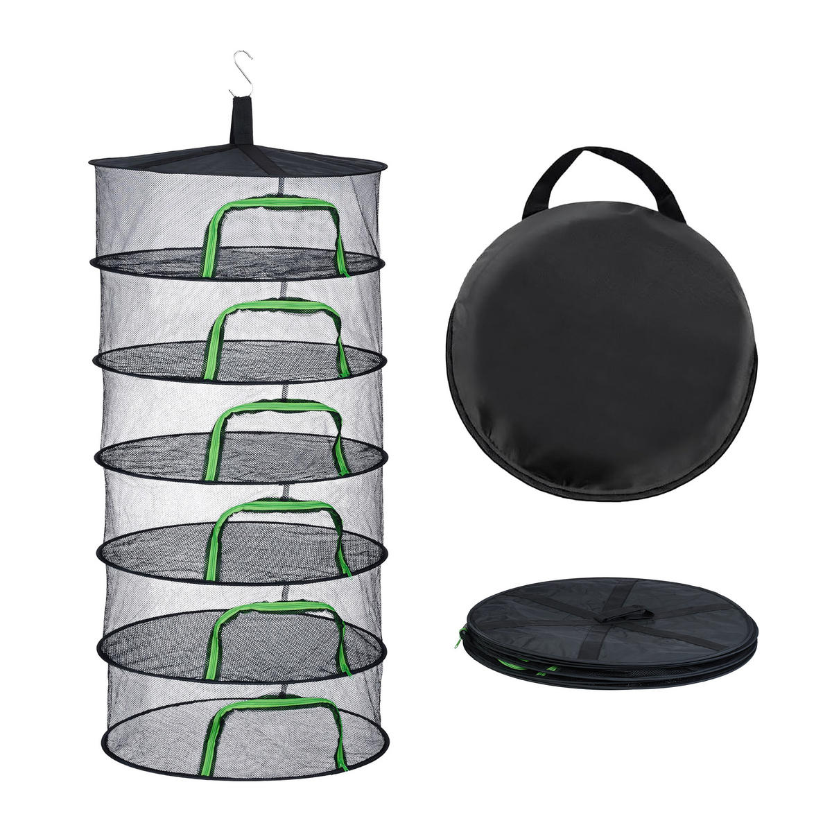 SUCHÉ sieť - čierna, kov/textil (60/120/60cm) - Relaxdays