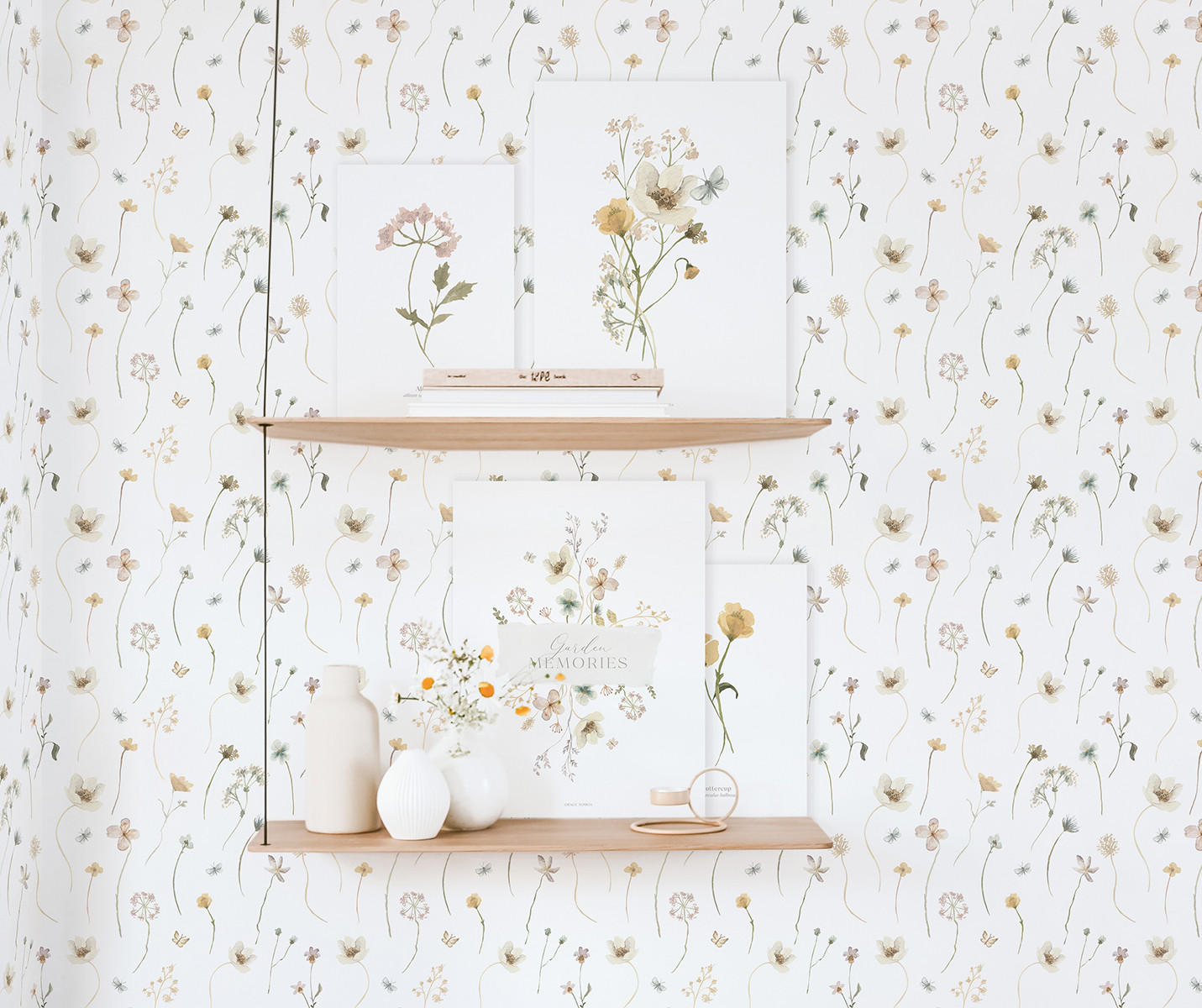 VLIESTAPETE Mademoiselle, Blumen 50cm x 10m, weiß - Weiß, Papier (50/1000cm) - Lilipinso