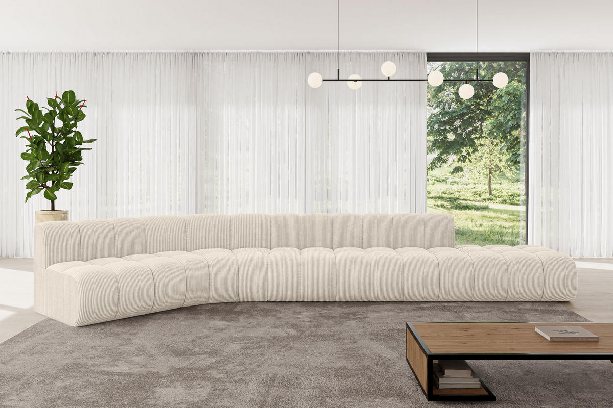 ECKSOFA modulares Sofa Brilo-L2 - 471x174x70 cm Beige - Beige, Holzwerkstoff/Textil (471/174cm) - ALTDECOR