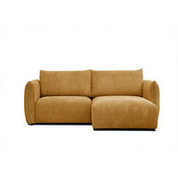 ECKSOFA TAUER 3-Sitzer, honig - Schwarz/Honig, Holzwerkstoff/Kunststoff (206/173cm) - Courtois Laville
