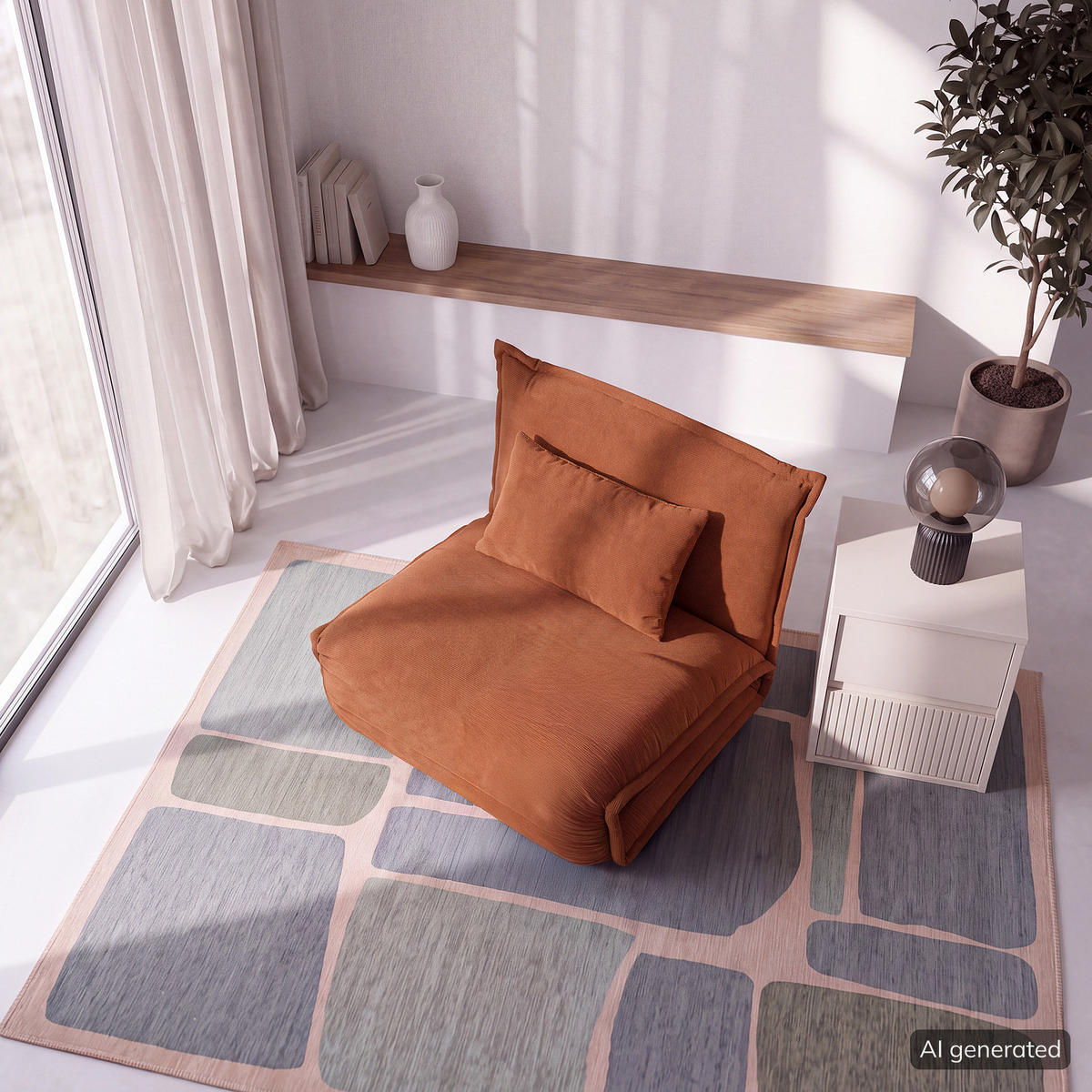 SCHLAFSESSEL - Rostfarben, Textil/Metall (100/73/85cm) - home24