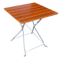 BIERGARTENTISCH BERGTAL 74x70x70cm Klappbar Eschenholz Silber/Braun 2 Peronen - Braun, Holz (70/70/74cm) - CHEFGASTRO