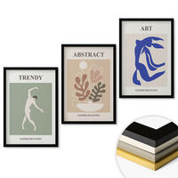 WANDBILDER 3er-Set - 40x60 cm Schwarzer Rahmen - Matisses stilvolle Pflanzenfiguren - Schwarz, Kunststoff (40/60cm) - ArtPrintCave