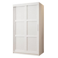 SCHWEBETÜRENSCHRANK 200/100/62 2-türig - Silberfarben/Weiß, Holz/Kunststoff (100/200/62cm) - MÖBEL KRYSPOL
