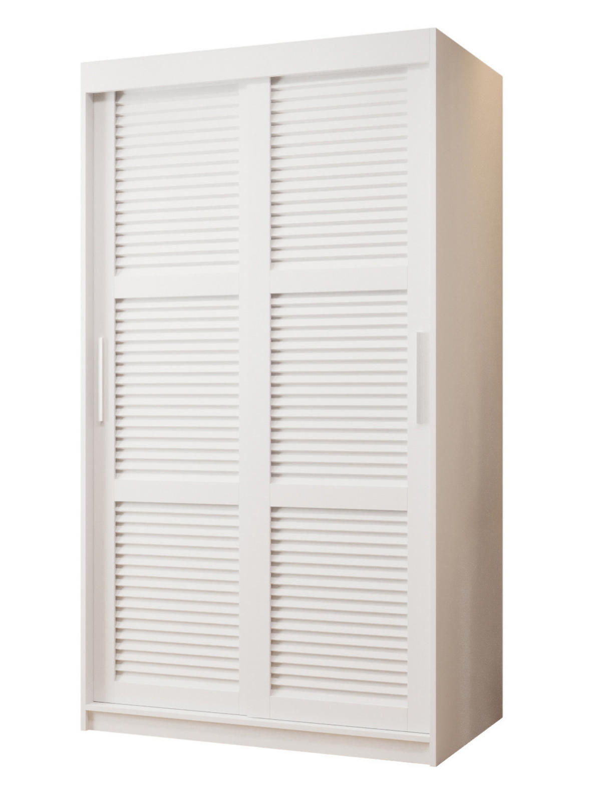SCHWEBETÜRENSCHRANK 200/100/62 2-türig - Silberfarben/Weiß, Holz/Kunststoff (100/200/62cm) - MÖBEL KRYSPOL