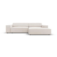 MODULARES-ECKSOFA rechts Jodie aus strukturiertem Stoff leichtes beige 3 Sitzplätze - Beige, Textil (166/224cm) - Micadoni