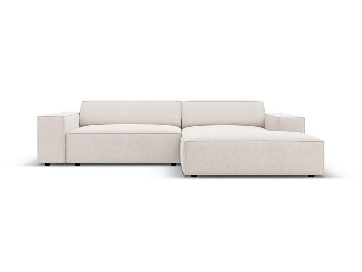 MODULARES-ECKSOFA rechts Jodie aus strukturiertem Stoff leichtes beige 3 Sitzplätze - Beige, Textil (166/224cm) - Micadoni