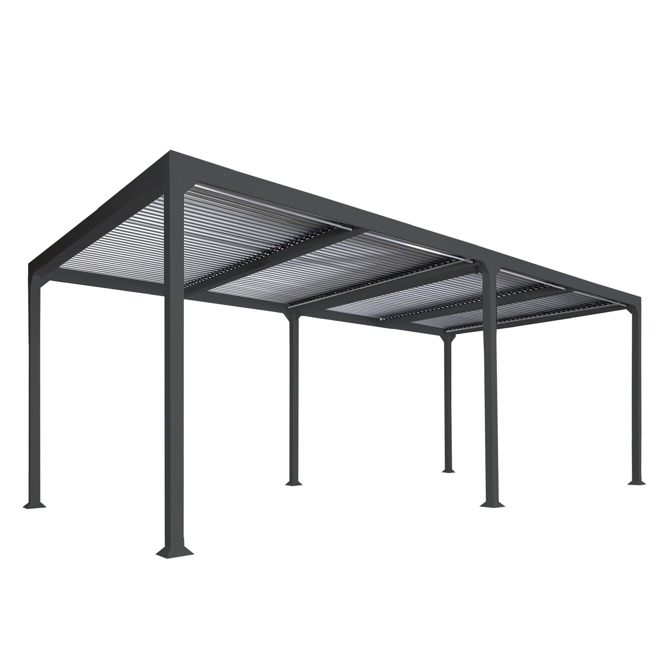 PERGOLA Alu 224x600x300cm Anthrazit - Anthrazit, Metall (600/224/300cm) - BERLINLODGE