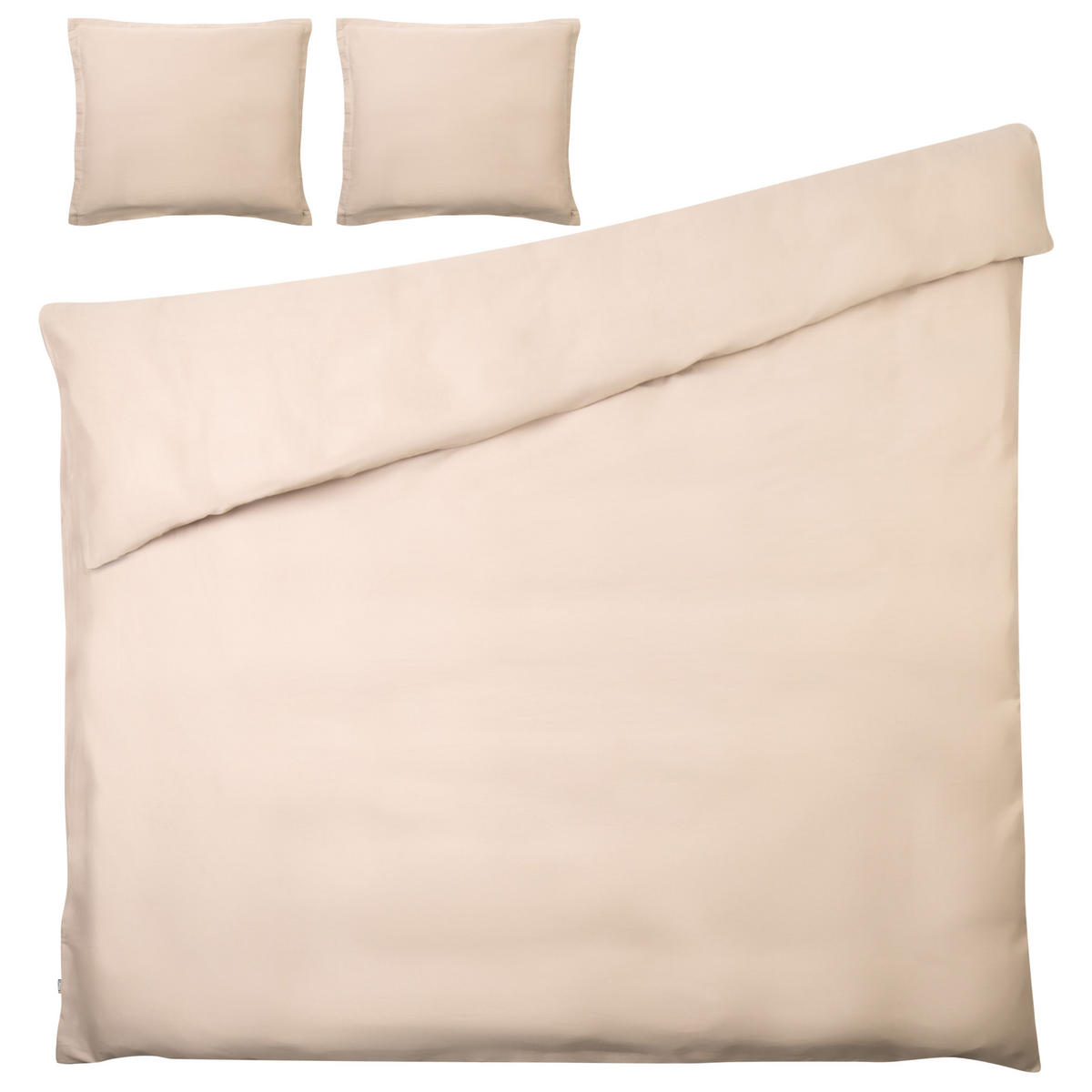 BETTWÄSCHE-SET 220/240 cm Baumwollsatin Beige Parkrose - Beige, Textil (220/240cm) - Beliani