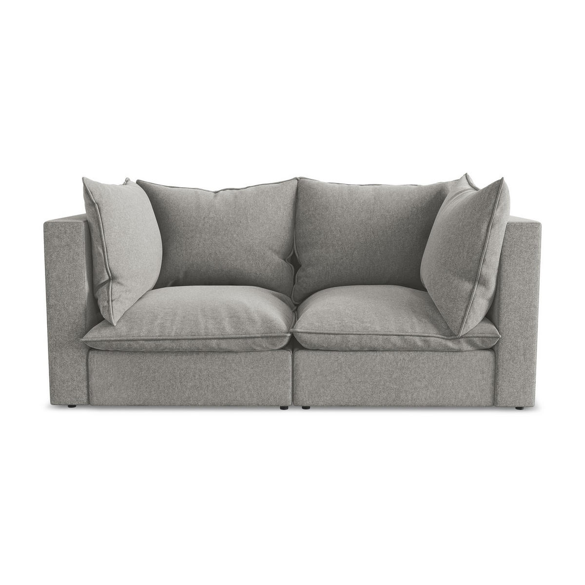 2-SITZER SOFA Samt Stoff Grau - Schwarz/Grau, Holzwerkstoff/Kunststoff (180/77/90cm) - Makamii