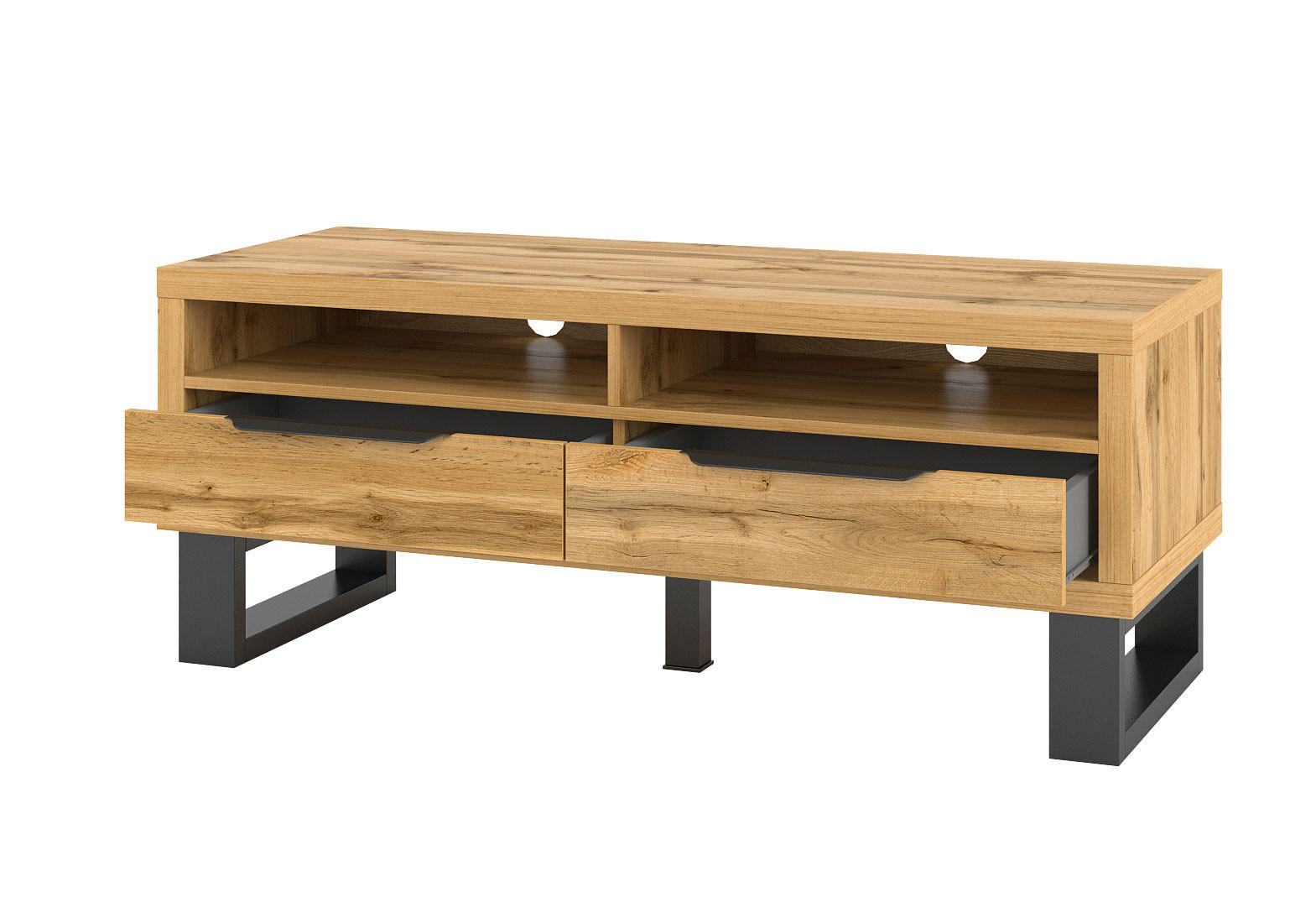 LOWBOARD Halle Wotan Eiche 124 / 50 / 50 cm - Braun, Holz/Holzwerkstoff (124/50/50cm) - Feldmann-Wohnen