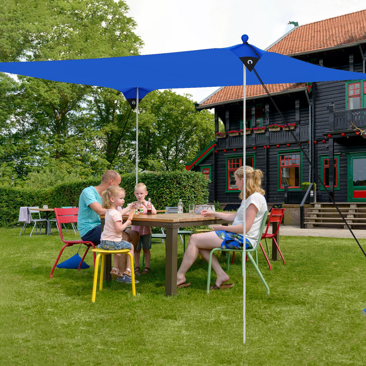 STRANDZELT Blau - Blau, Kunststoff (300/300cm) - COSTWAY