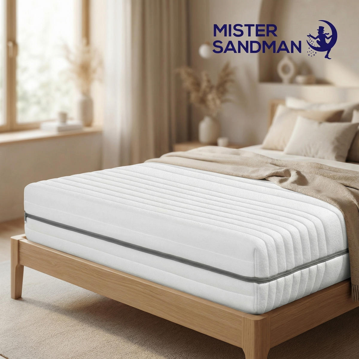 KALTSCHAUMMATRATZE 100x200 cm – 25 cm Komforthöhe – 7 Zonen – H2 H3 – ergonomisch - Weiß, Textil (100/200cm) - Mister Sandman