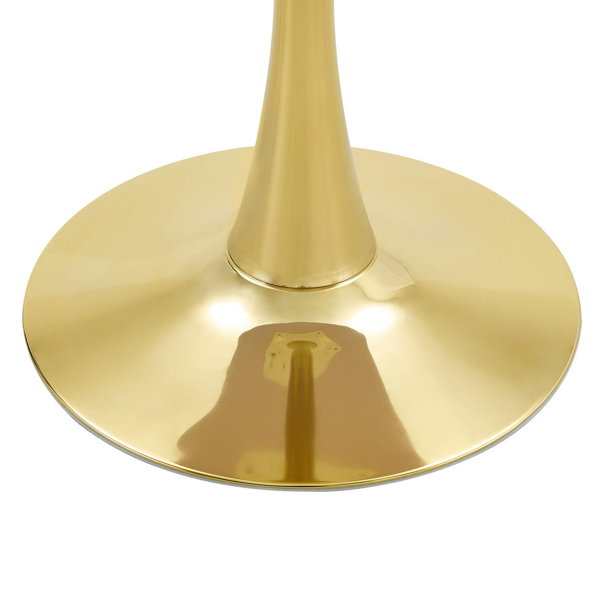 ESSTISCH kleiner runder 60/60/72 cm Weiß mit goldenen Metallbeinen - Weiß, Holz (60/60/72cm) - Oxeza