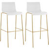 BARHOCKER 2er Set Kunststoff Weiß - Goldfarben/Weiß, Kunststoff/Metall (43/100/48cm) - CLP
