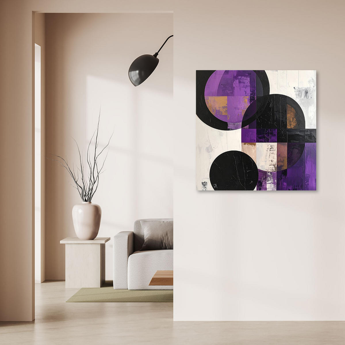 LEINWANDBILD 3D und geometrisch 50x50cm - Lila, Textil (50/50cm) - Feeby