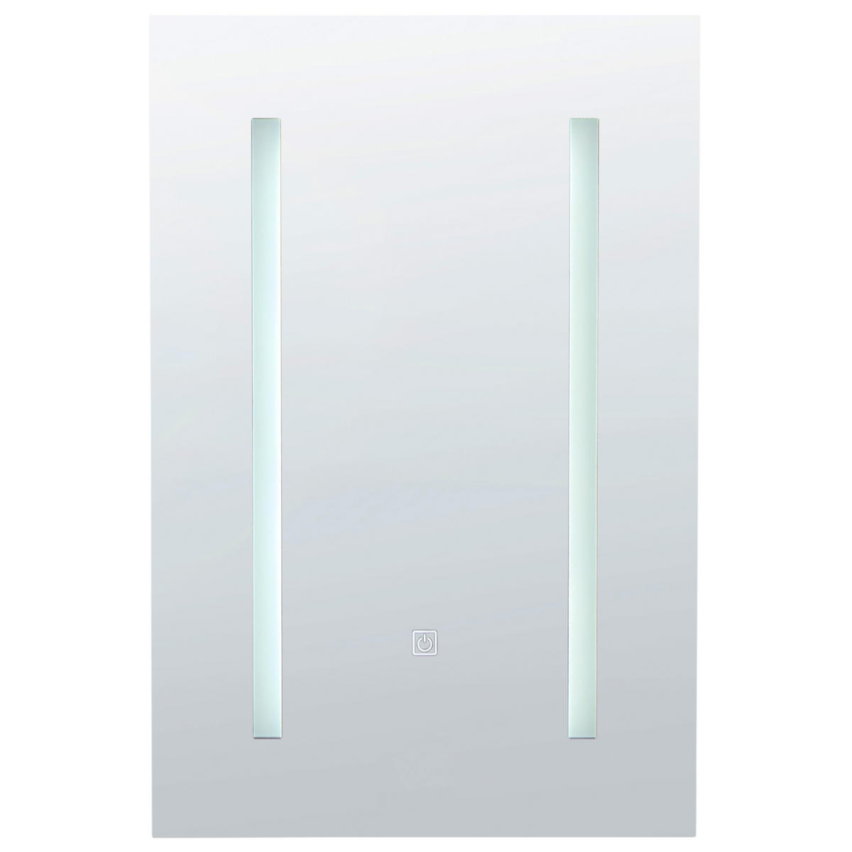 KOUPELNOVÁ ZRCADLOVÁ SKŘÍŇKA LED 40/60 cm Černá Cameron - černá/stříbrná, kompozitní dřevo (40/60/12cm) - Beliani