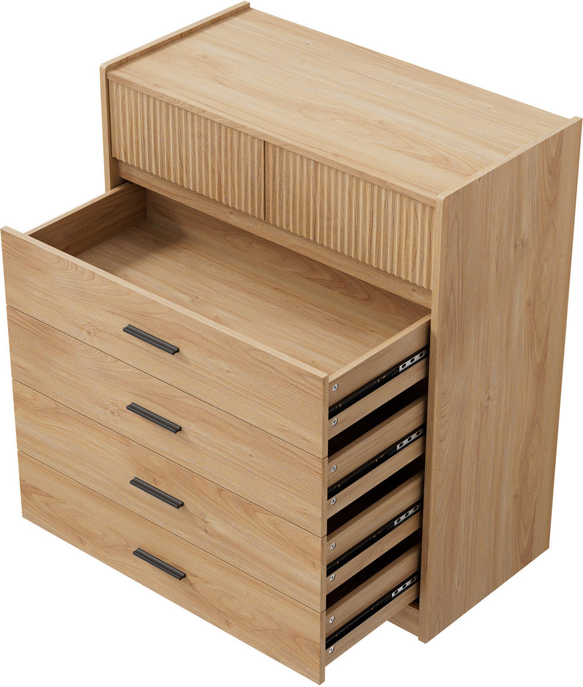 KOMMODE in 74/90/40cm-DG1 - Naturfarben, Holzwerkstoff/Metall (40/90/74cm) - HOMAVO