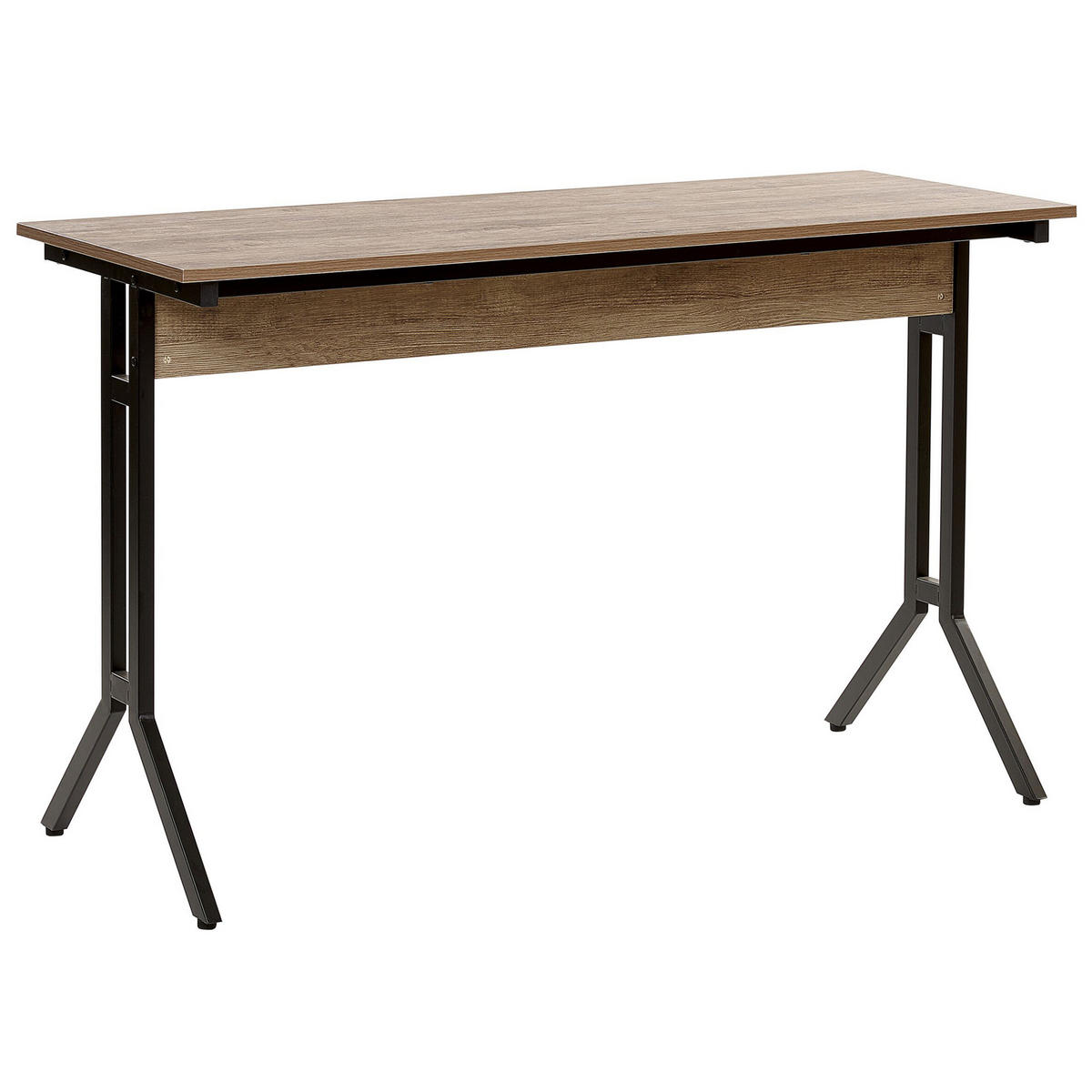 SCHREIBTISCH dunkler Holzfarbton 120/48/76 cm Creek - Dunkelgrau, Holzwerkstoff (48/120/76cm) - Beliani