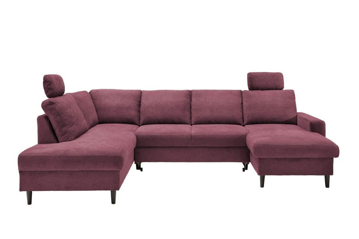 WOHNLANDSCHAFT mit Schlaffunktion und Bettkasten - Pink/Dunkelrosa, Kunststoff/Textil (305/88/200cm) - myHomelando