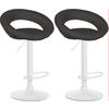 BARHOCKER 2er Set Stoff dunkelgrau - Dunkelgrau/Weiß, Textil/Metall (52/77/47cm) - CLP