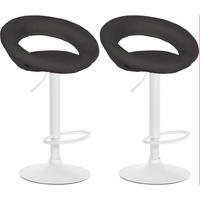 BARHOCKER 2er Set Stoff dunkelgrau - Dunkelgrau/Weiß, Textil/Metall (52/77/47cm) - CLP