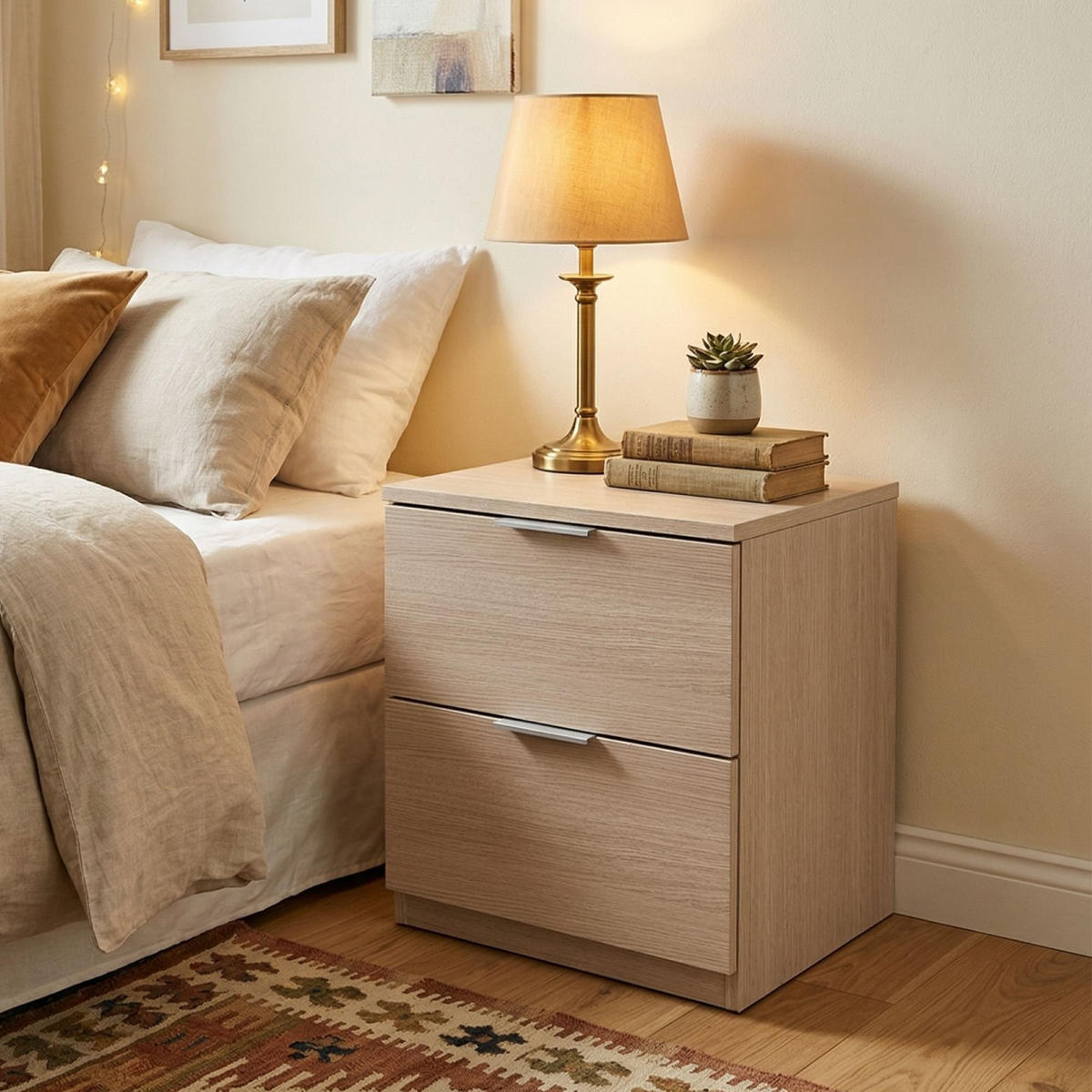 NACHTTISCH Eiche 33.5/38/45 cm - Braun, Holzwerkstoff (38/45/34cm) - DMORA