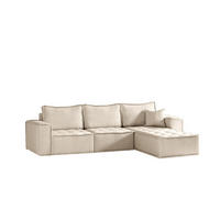 ECKSOFA Sande In Raven - Creme, Holzwerkstoff/Textil (292/192cm) - Fun Möbel