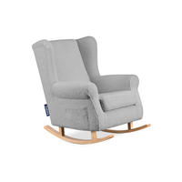 SCHAUKELSESSEL TULES mit Tasche für kleine Gegenstände, grau - Eichefarben/Grau, Eichenholz/Holzwerkstoff (80/105/105cm) - KONSIMO®