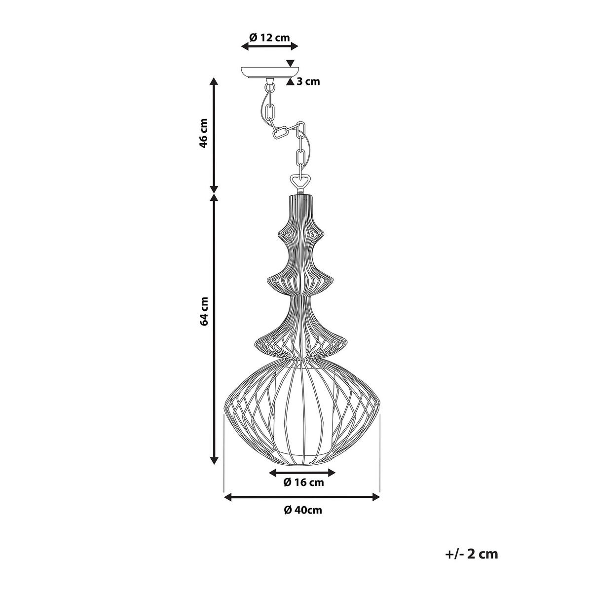 HÄNGELEUCHTE Kolva 40/40/110 cm - Weiß, Metall (40/40/110cm) - Beliani
