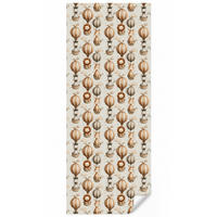 KINDERTAPETE - Safari - Heißluftballons - Taupe - 100x260 cm - Beige, Papier (100/260cm) - OnlyWow