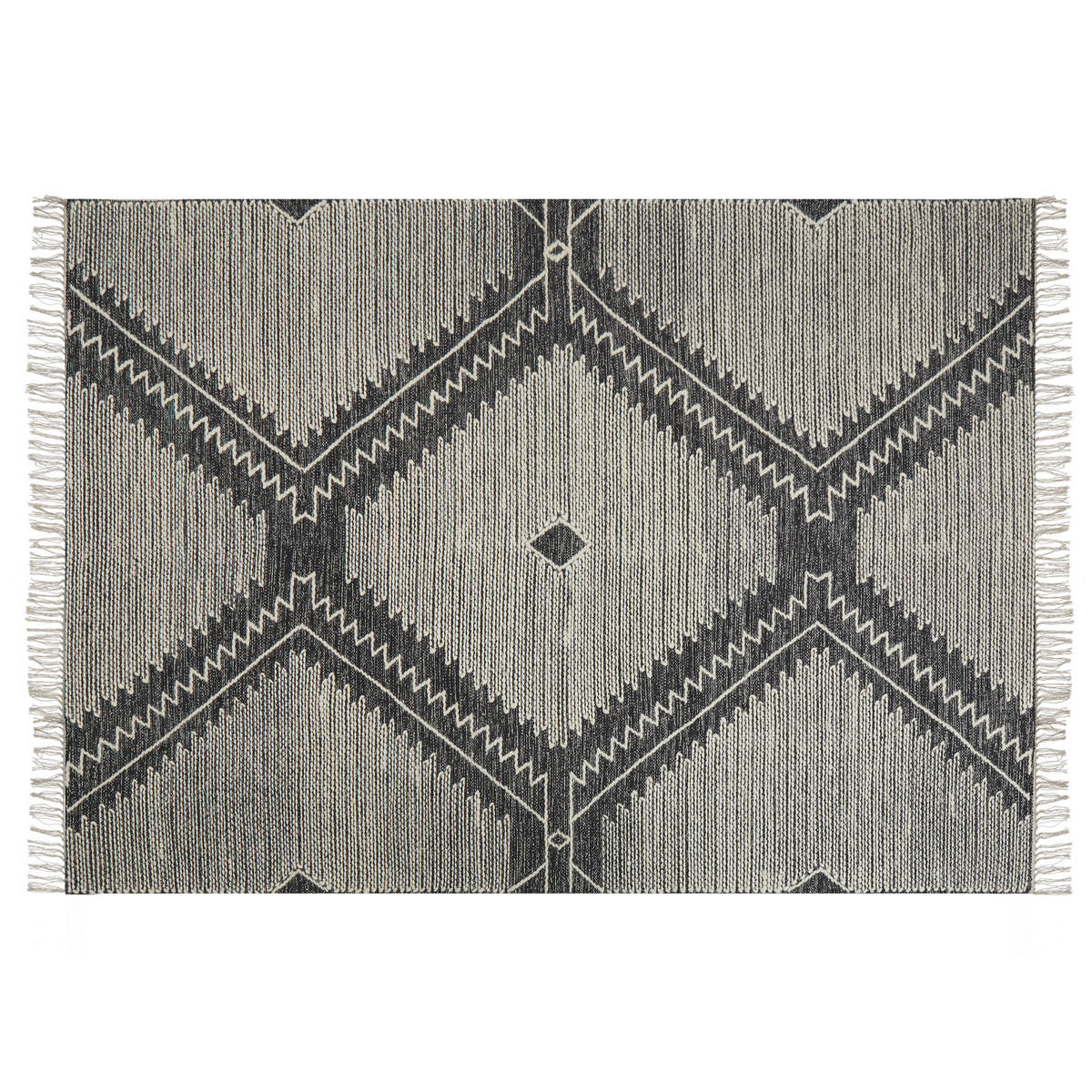 KURZFLOR-TEPPICH Arbaa 230/160 cm - Schwarz, Textil (160/230cm) - Beliani