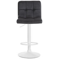 BARHOCKER Peran Samt weiß schwarz - Chromfarben/Schwarz, Textil/Metall (46/114/47cm) - TPFLiving